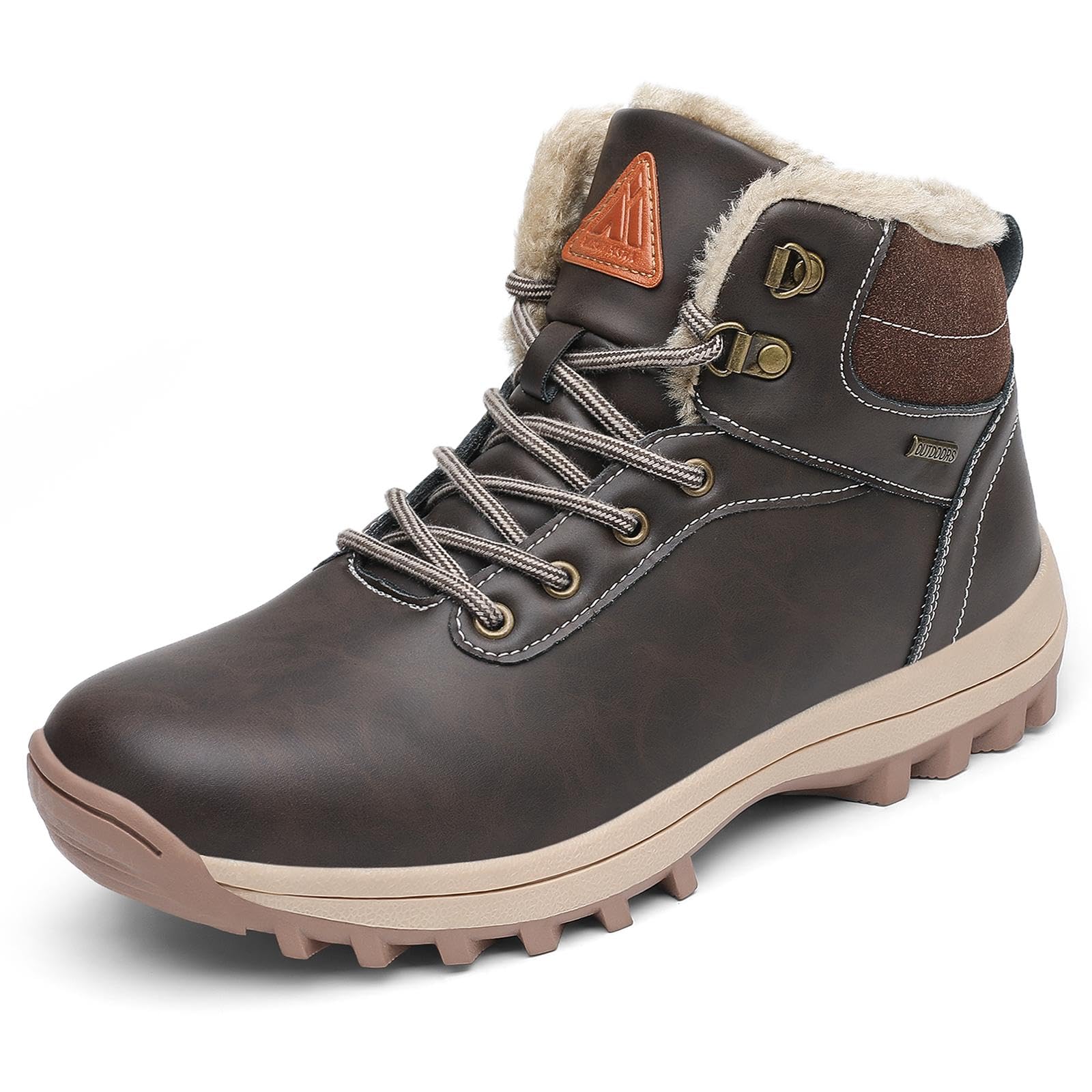 Mishansha Men's Waterproof Snow Boots, Insulated Warm Lined Winter Boot for Cold Weather, Non-Slip Outdoor Trekking Hiking Shoes Size 4-13.5